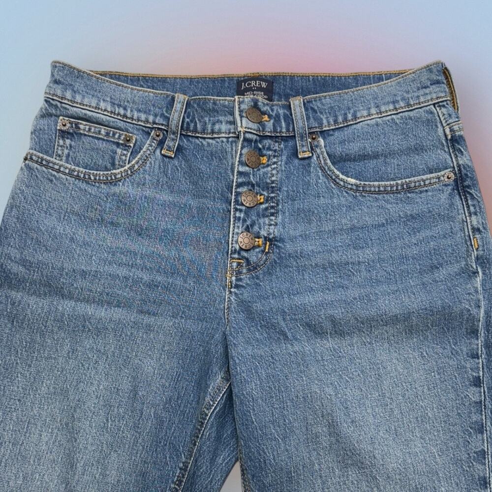 J. CREW Women’s 28 MID RISE FLARE CROP Button Fly Blue Jeans